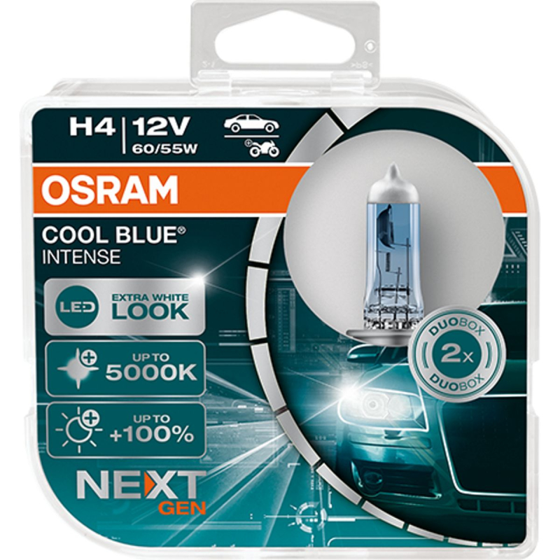 Osram H4 Cool Blue Intense Next Gen Pærer Sæt    Stk  Pak
