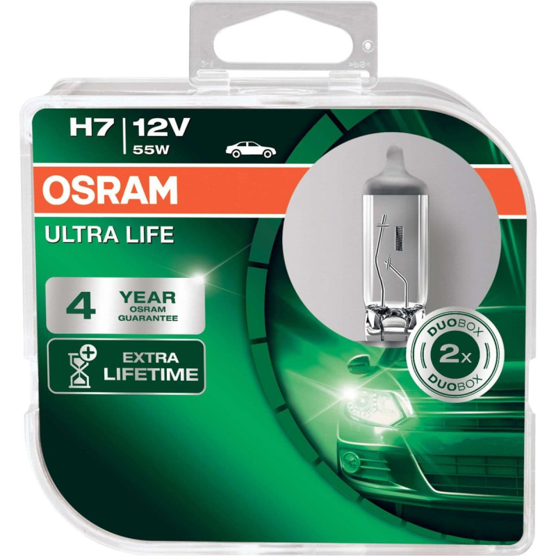 Osram H7 Ultra Life Pærer    Stk  Pak    års Osram Garanti