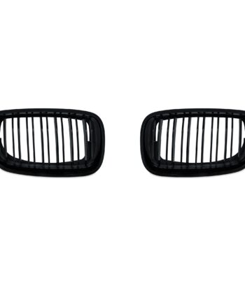 Jom Frontgrill Med Dobbelt Ribbe   Blank Sort Til Bmw X5 E70 årgang 2007 -2013