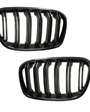 Jom Frontgrill Med Dobbelt Ribbe   Blank Sort Til Bmw Serie   F20 F21 årgang 2011-2015