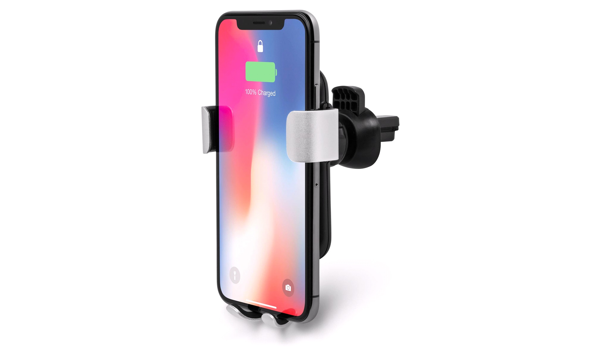 Mobilline  Lux Mobilholder Til Luftdyse Med Trådløs Opladning Sort