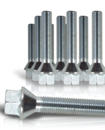 Hjulbolte Kegle 14x1 25 48 Mm Gevind  Sølv  10 Stk