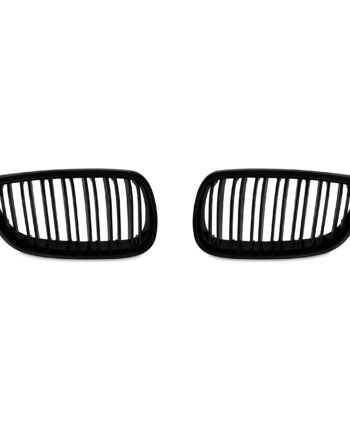 Jom Frontgrill Med Dobbelt Ribbe   Blank Sort Til Bmw Serie   E92 årgang 2006-2010