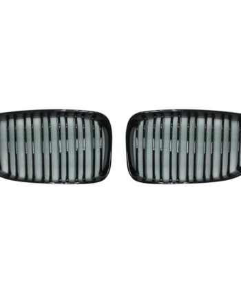 Jom Frontgrill Med Dobbelt Ribbe   Blank Sort Til Bmw Serie   E87 årgang 2007-2011