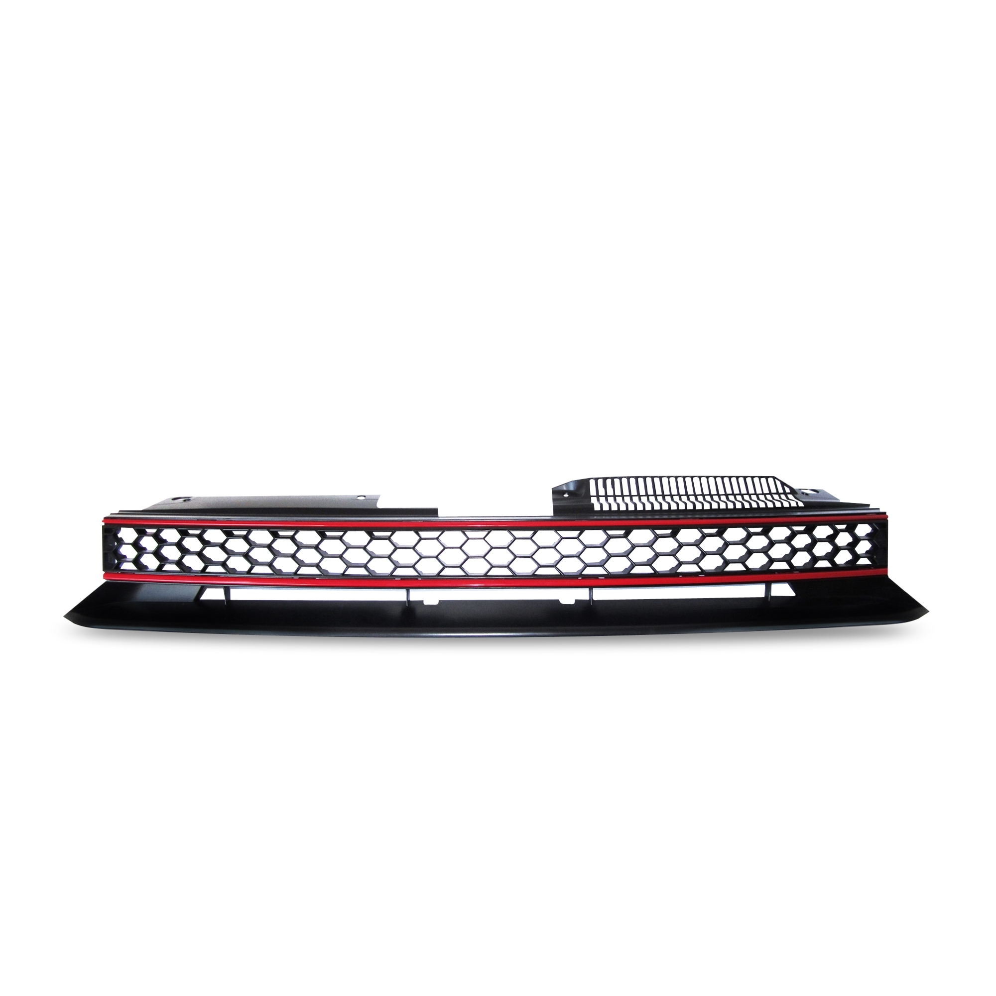 Jom Sports Frontgrill Med Honey Comb Gitter   Sort Med Rød Liste Til Vw Golf   Gti  årgang 2008-