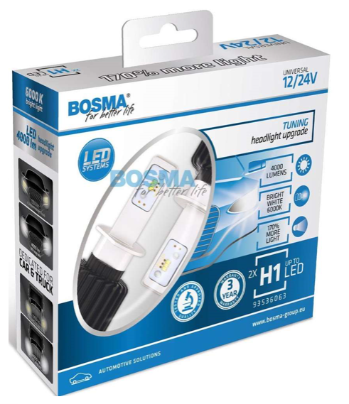 Bosma Led Forlygtepærer H1  12 24v   Stk