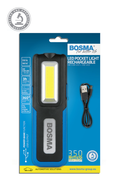 Bosma Lommelampe Genopladelig