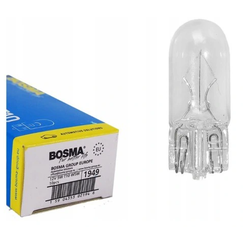 Bosma Pære 12v 5w T10 W5w  Hvid   Stk