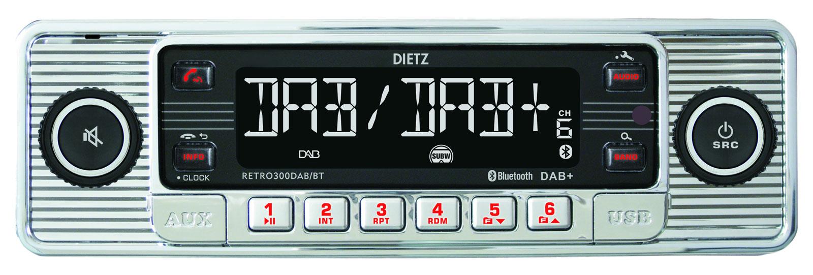 Dietz Retro Bilradio Med Mp3  Usb  Rds  Aux  Dab    Bluetooth Sølv