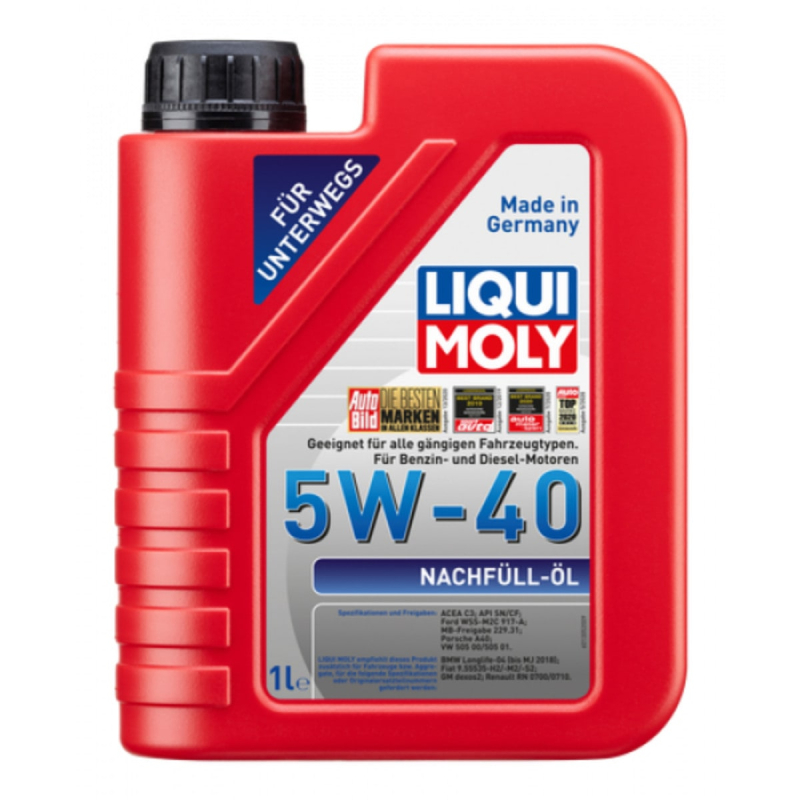 Efterfyldnings Motorolie 5w40   Liter Kan Blandes Med Alle Olier
