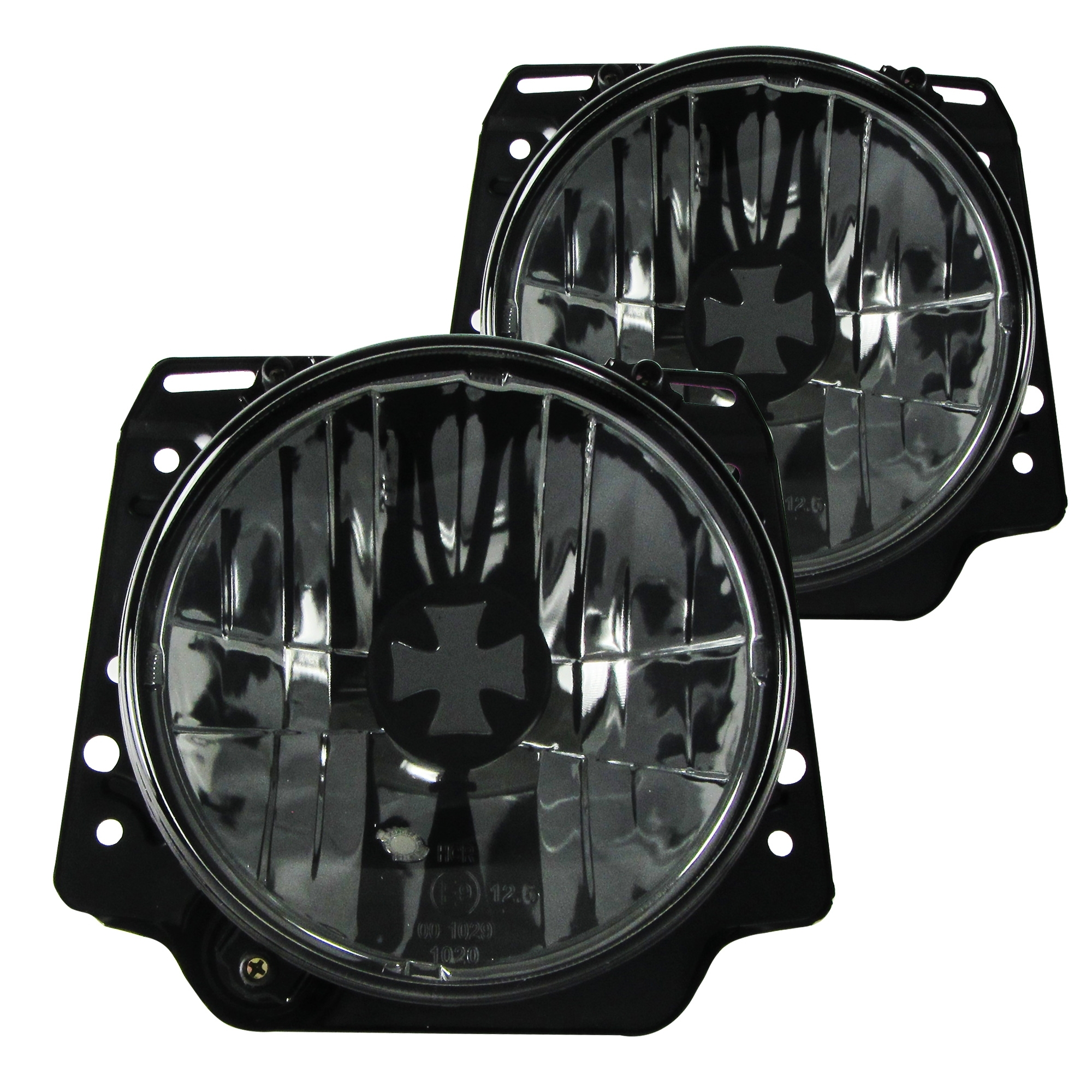 Forlygter Klar Glas   Sort Iron Cross Til Vw Golf