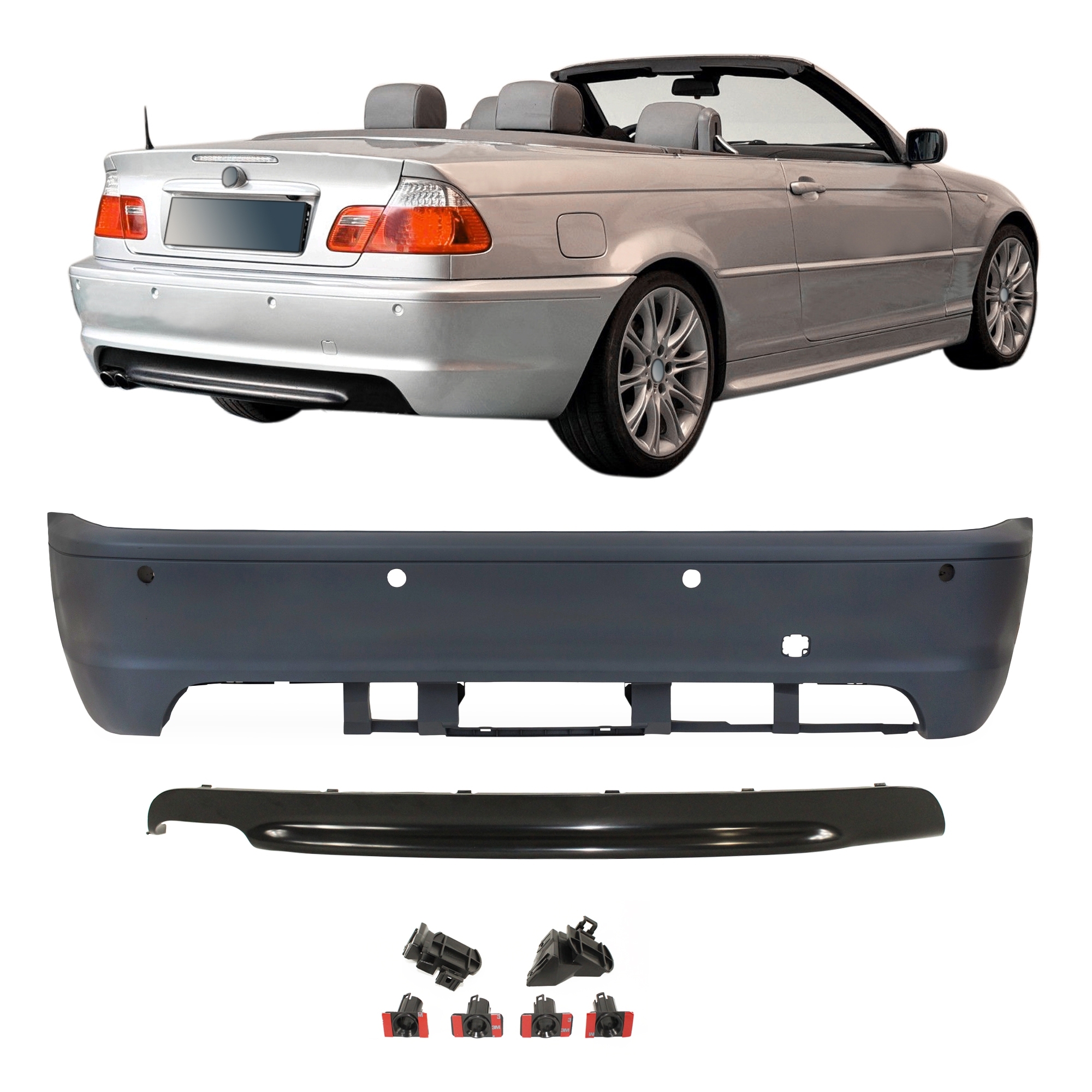 Jom Bagkofanger Sport Design Med Pdc-huller Til Bmw Serie E46 Coupé Cabriolet 19992007