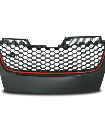 Jom Frontgrill Gti Look Med Honey Comb Gitter   Sort Med Rød Liste Til Vw Golf