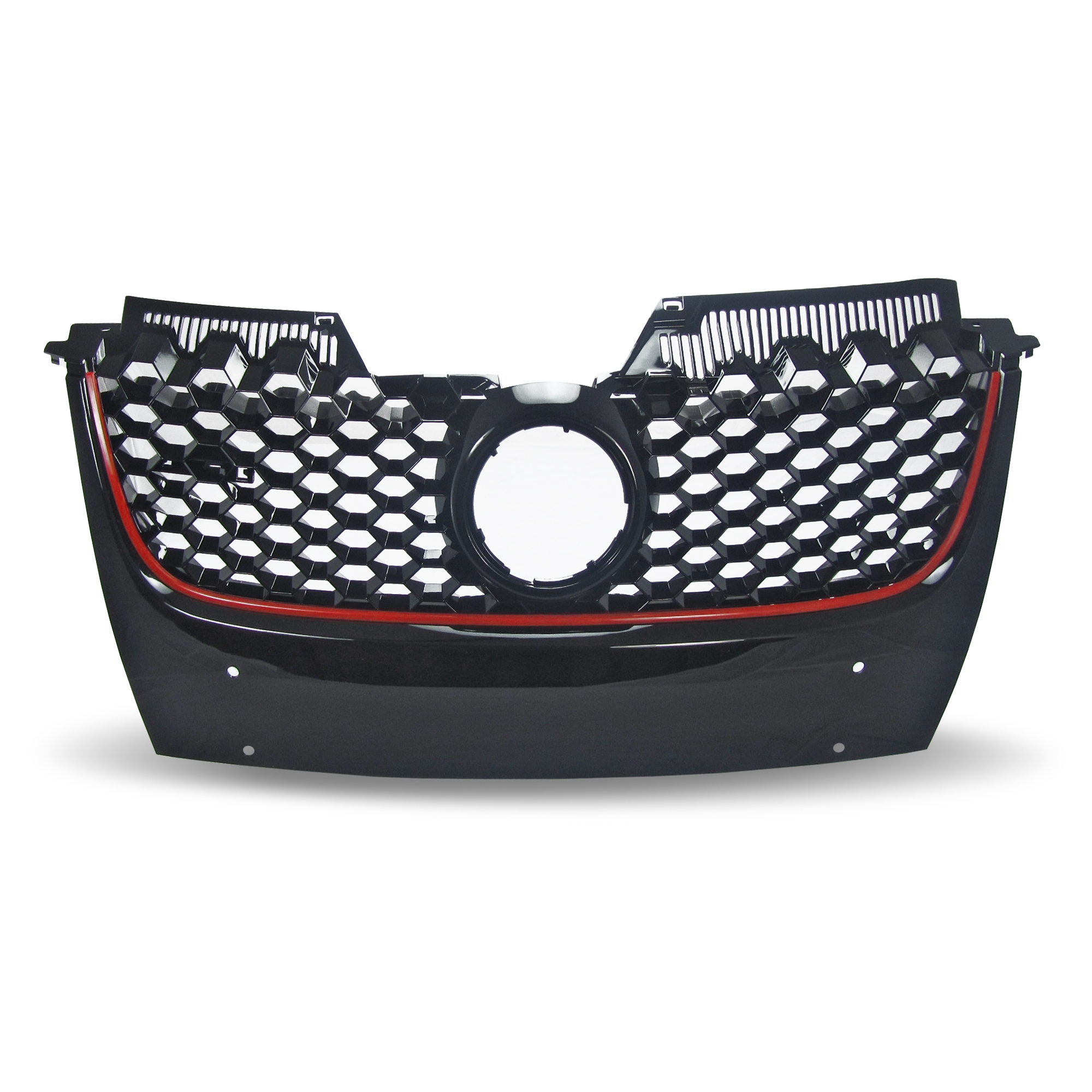 Jom Frontgrill Gti Look Med Honey Comb Gitter   Sort Med Rød Liste Til Vw Golf