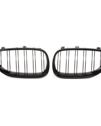 Jom Frontgrill Med Dobbelt Ribbe   Blank Sort Til Bmw Serie   E60 årgang 2003-2010