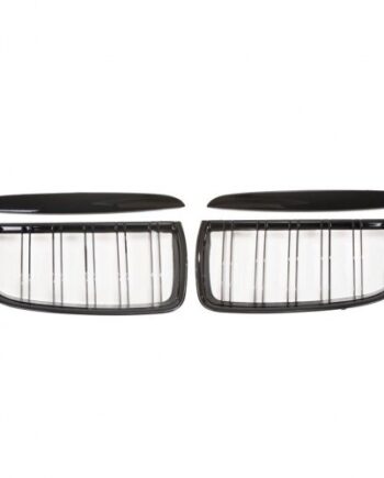 Jom Frontgrill Med Dobbelt Ribbe   Blank Sort Til Bmw Serie   E90 årgang 2005-2008