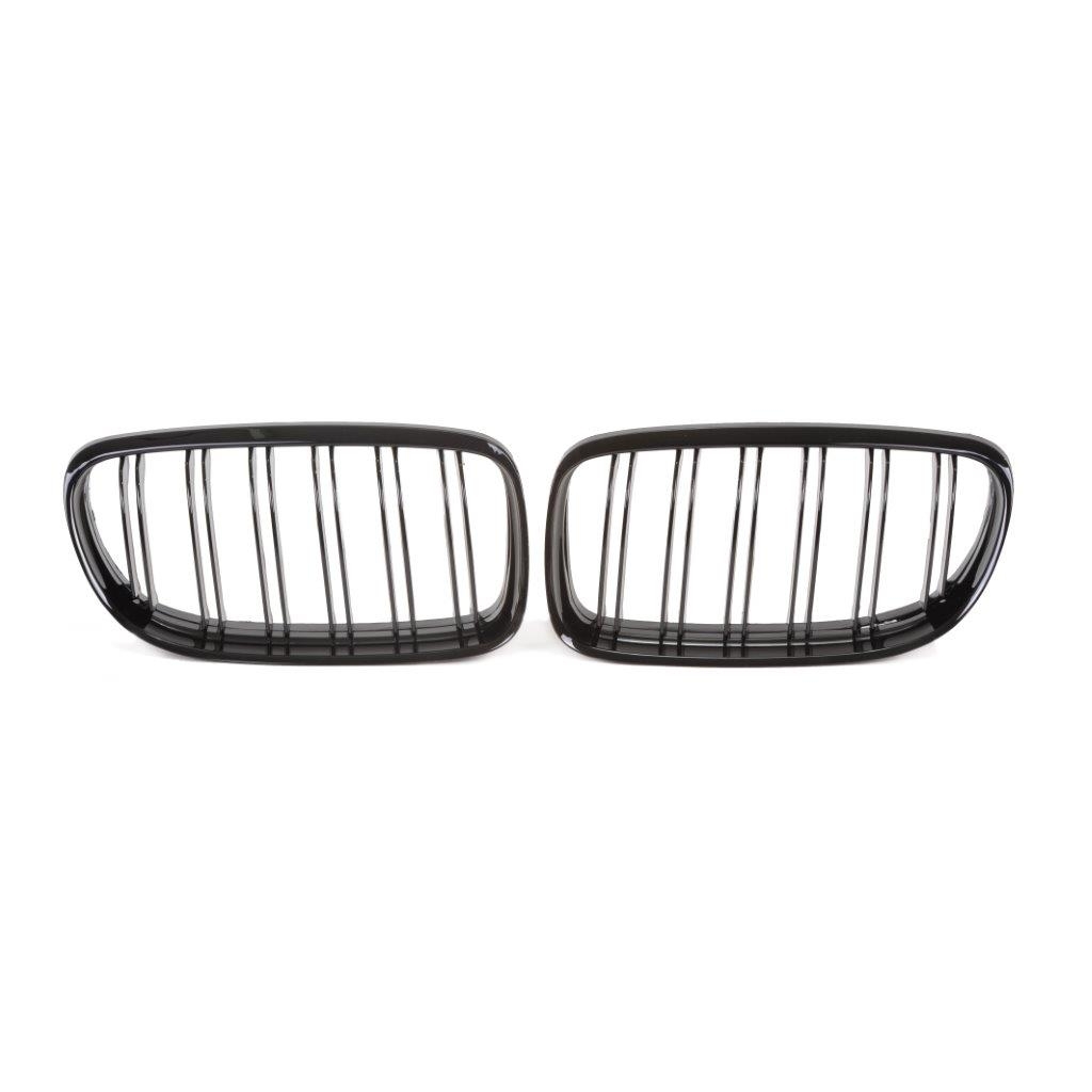 Jom Frontgrill Med Dobbelt Ribbe   Blank Sort Til Bmw Serie   E90 årgang 2008-2011