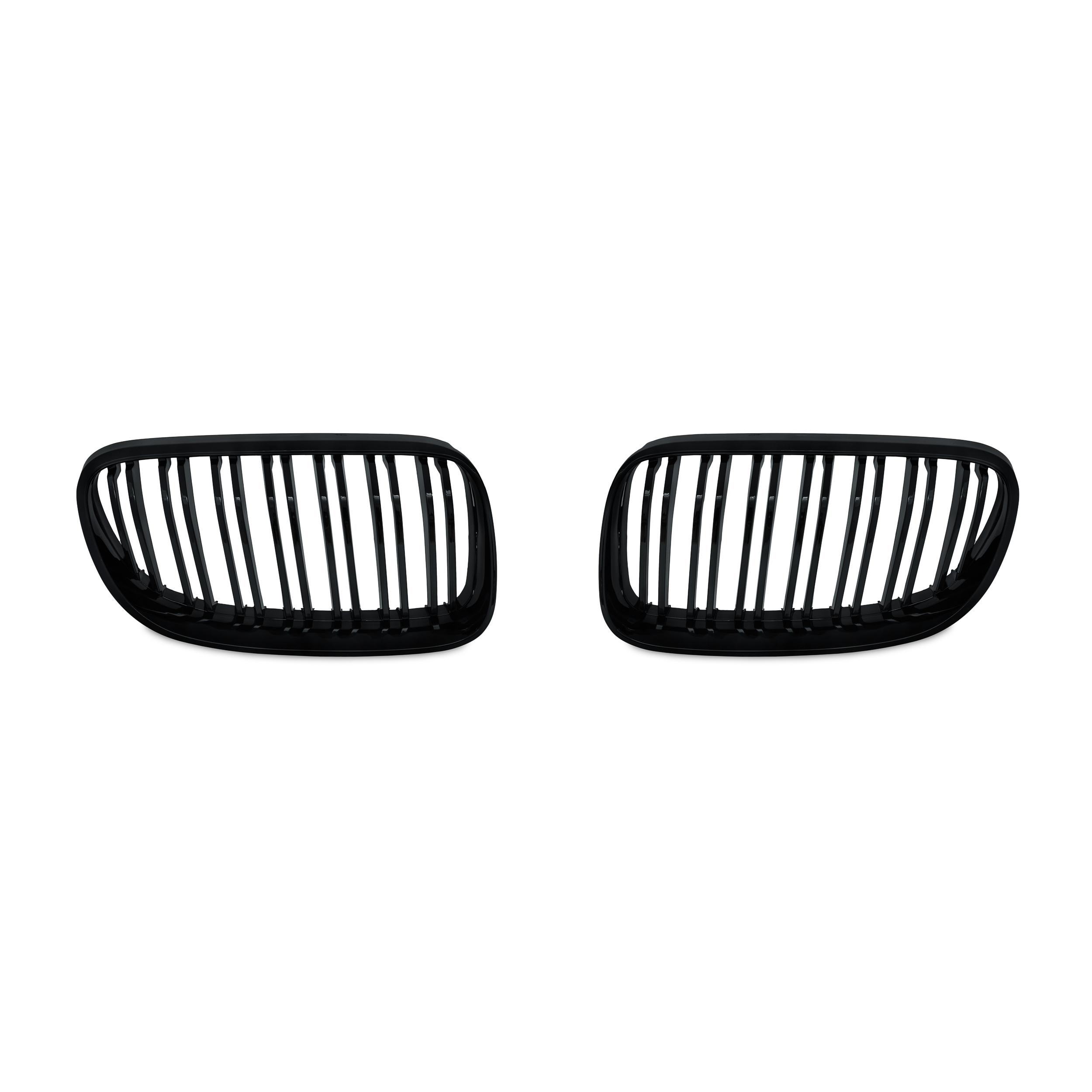 Jom Frontgrill Med Dobbelt Ribbe   Blank Sort Til Bmw Serie   E92 årgang 2010-2013
