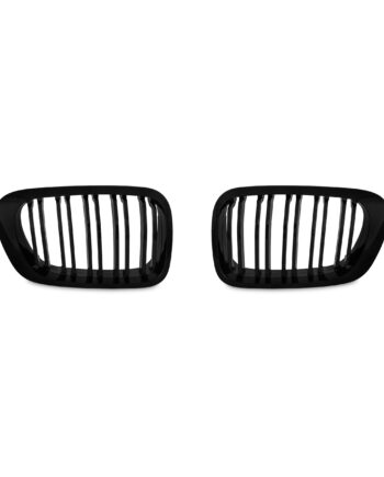 Jom Frontgrill Med Dobbelt Ribbe   Blank Sort Til Bmw   Serie E46 årgang 1999-2003