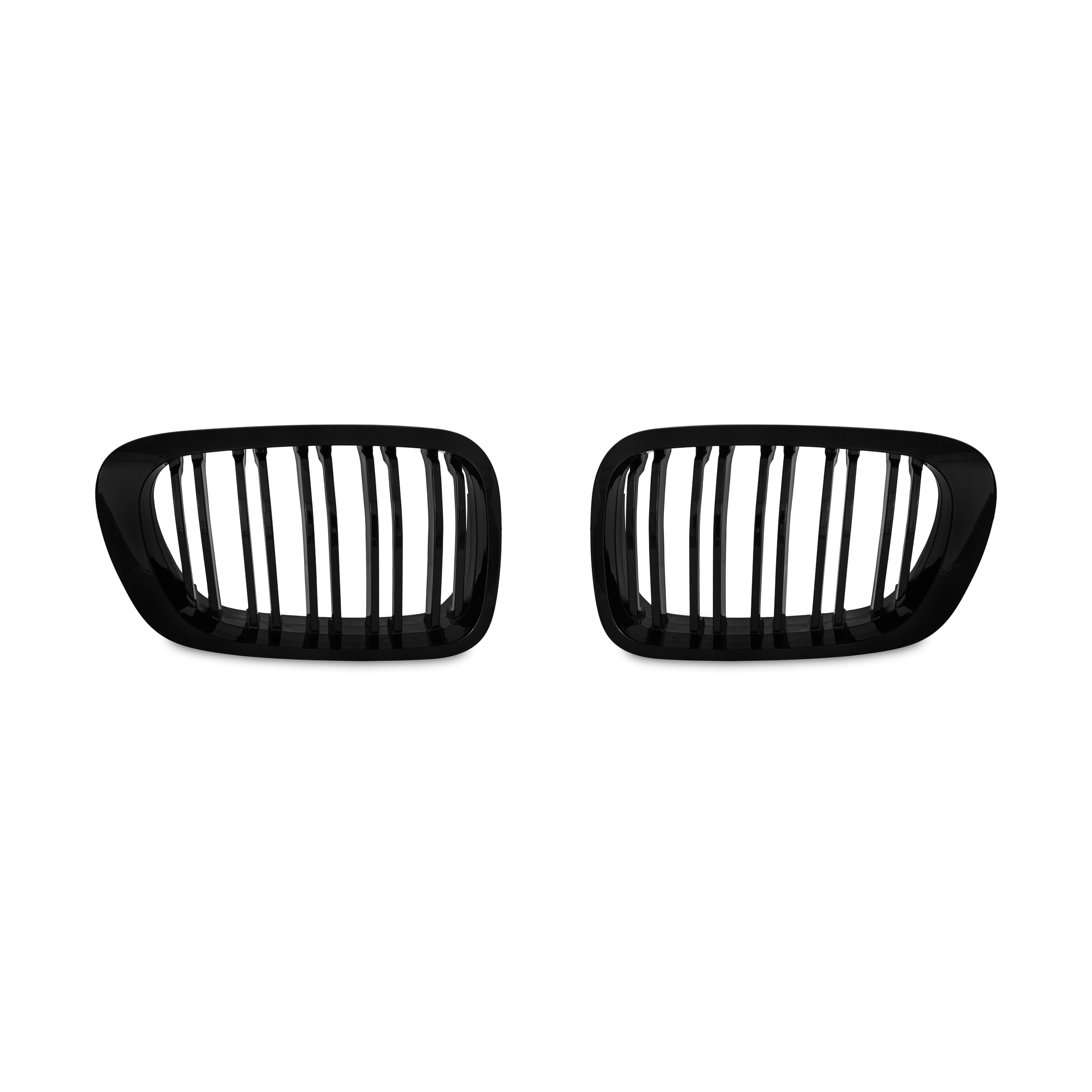 Jom Frontgrill Med Dobbelt Ribbe   Blank Sort Til Bmw   Serie E46 årgang 1999-2003
