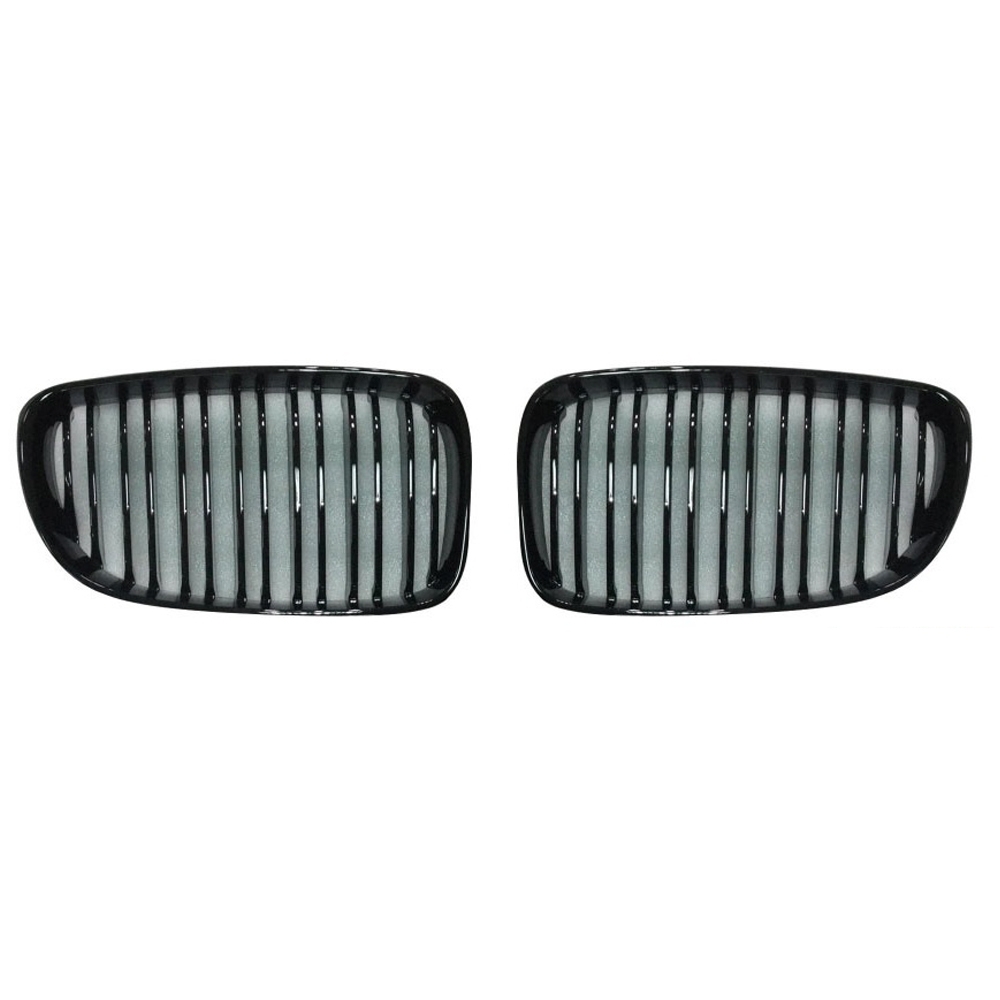 Jom Frontgrill Med Dobbelt Ribbe   Blank Sort Til Bmw Serie   E87 årgang 2007-2011