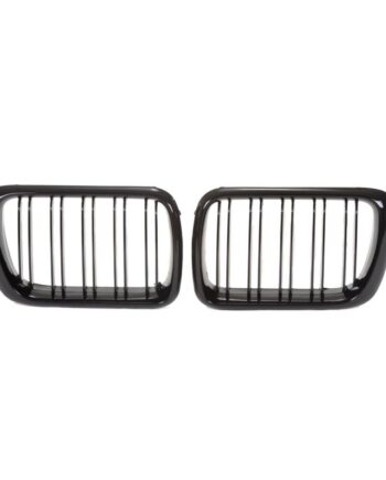 Jom Frontgrill Med Dobbelt Ribbe   Blank Sort Til Bmw Serie   E36 årgang 1996-1999