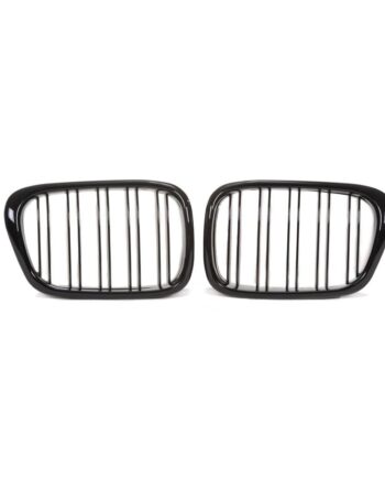 Jom Frontgrill Med Dobbelt Ribbe   Blank Sort Til Bmw Serie   E39 årgang 1995-2003