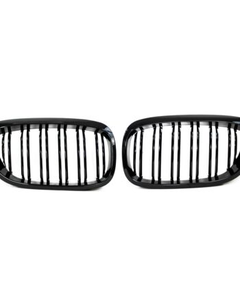 Jom Frontgrill Med Dobbelt Ribbe   Blank Sort Til Bmw Serie   E46  -drs  årgang 2003-2006