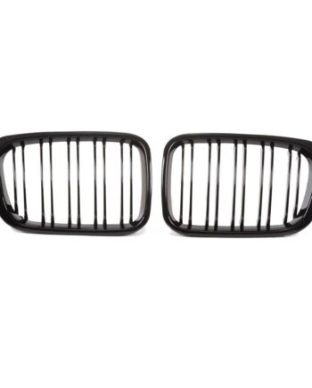 Jom Frontgrill Med Dobbelt Ribbe   Blank Sort Til Bmw Serie   E46  -drs  årgang 1998-2001