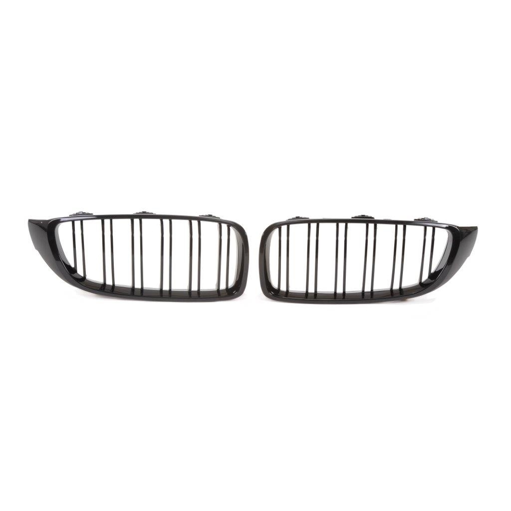 Jom Frontgrill Med Dobbelt Ribbe   Blank Sort Til Bmw Serie   F32 F33 F36 årgang 2013-