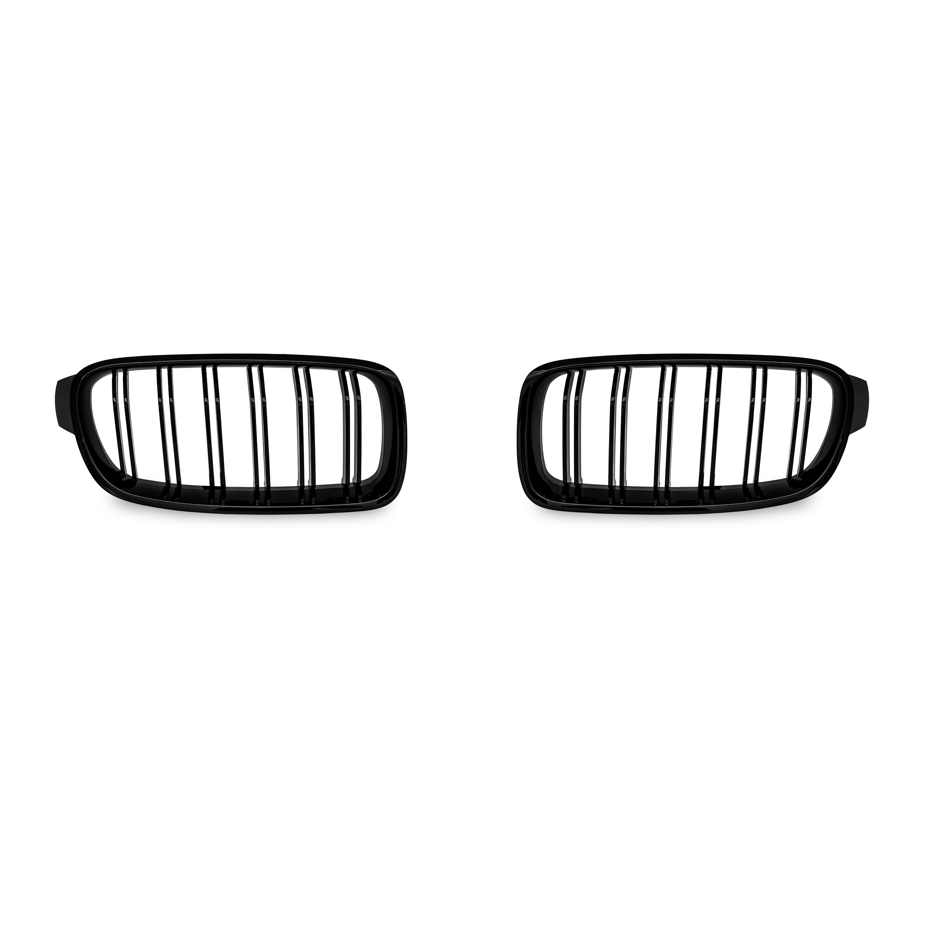 Jom Frontgrill Med Dobbelt Ribbe   Blank Sort Til Bmw Serie   F30 F31 årgang 2011-2015