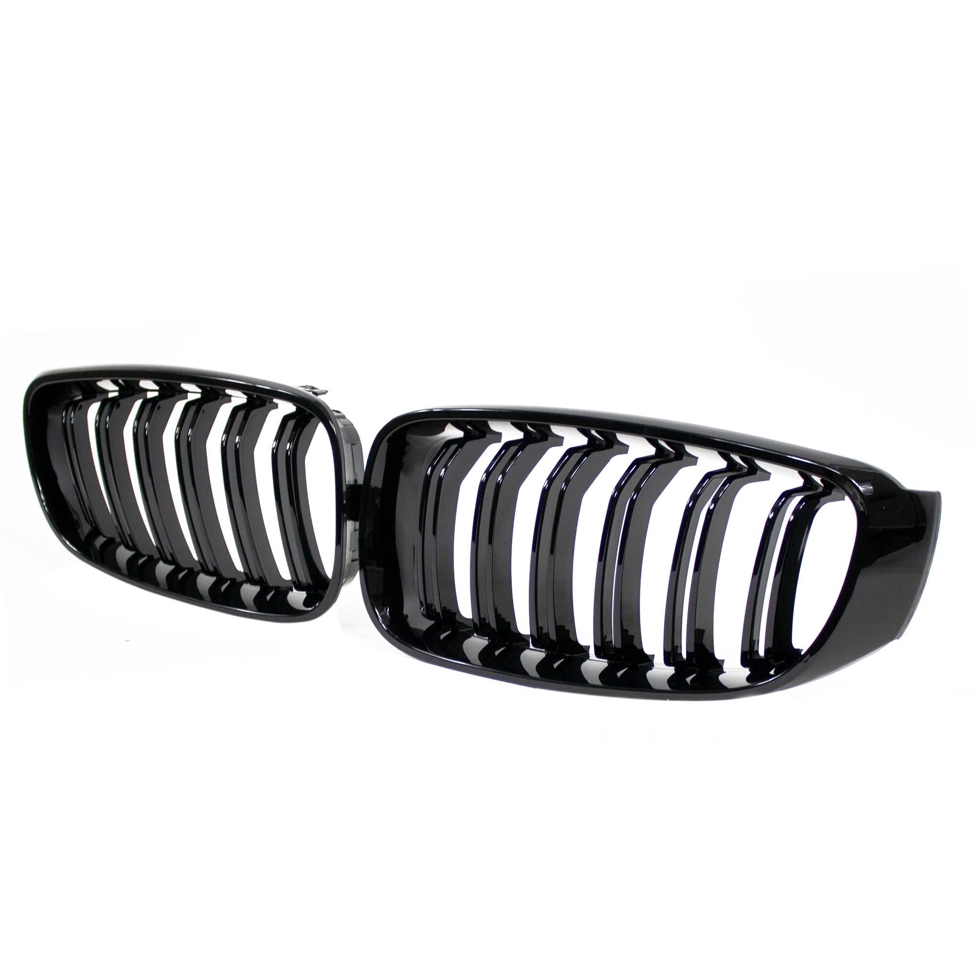 Jom Frontgrill Med Dobbelt Ribbe   Blank Sort Til Bmw Serie   F34 Gt  2013-