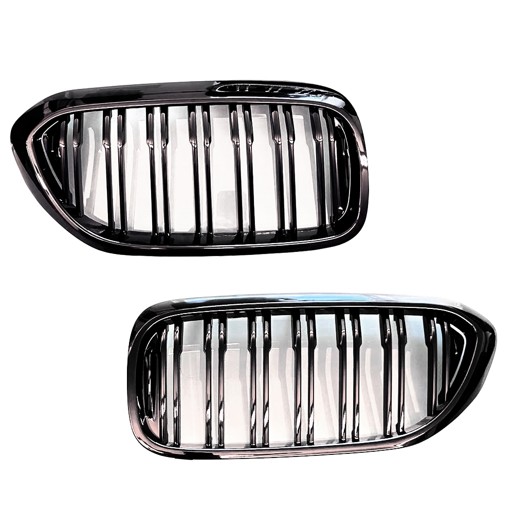 Jom Frontgrill Med Dobbelt Ribbe   Blank Sort Til Bmw   Serie G30 G31 årgang 02 2017-
