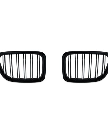 Jom Frontgrill Med Dobbelt Ribbe   Blank Sort Til Bmw X1 E84 årgang 2009-2015