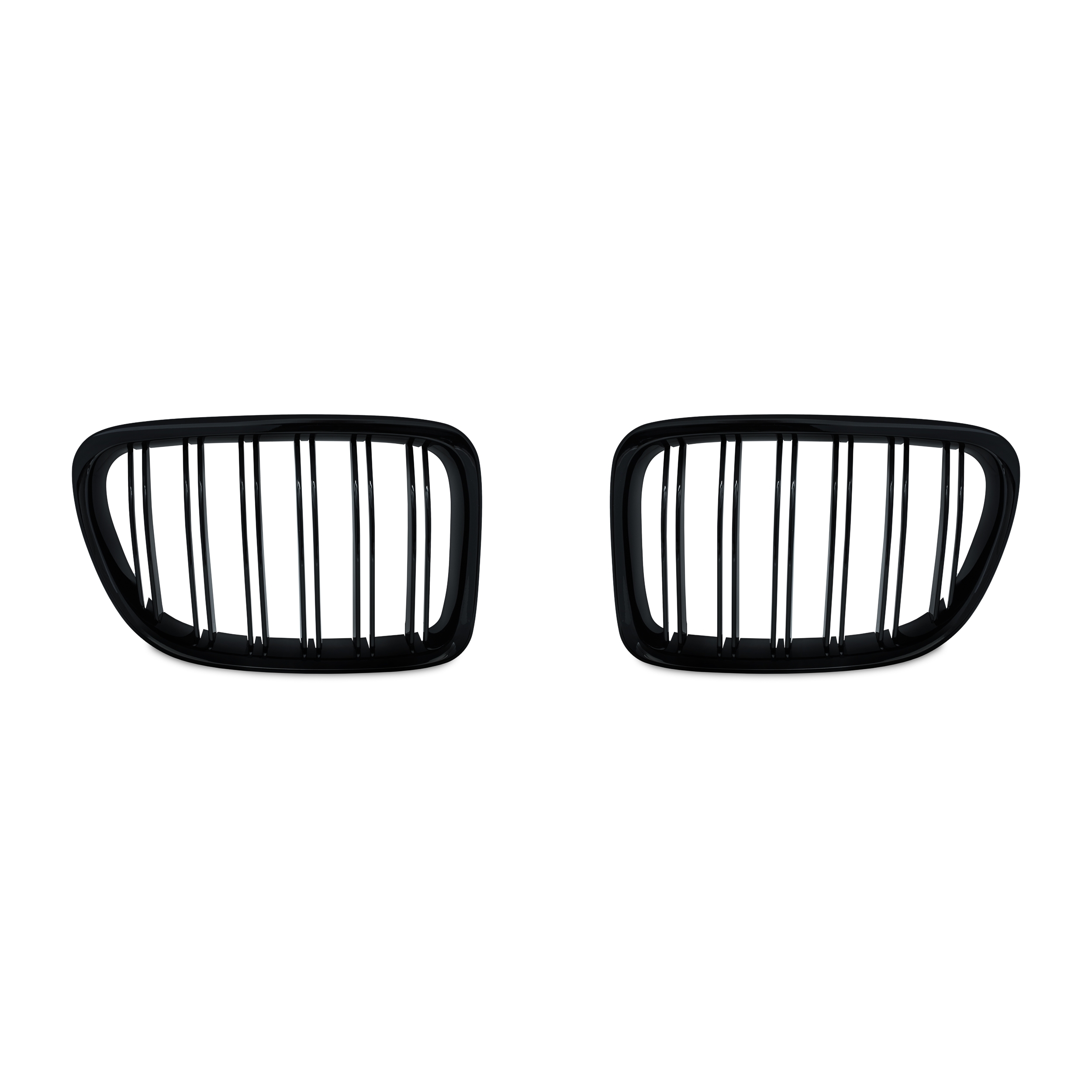 Jom Frontgrill Med Dobbelt Ribbe   Blank Sort Til Bmw X1 E84 årgang 2009-2015