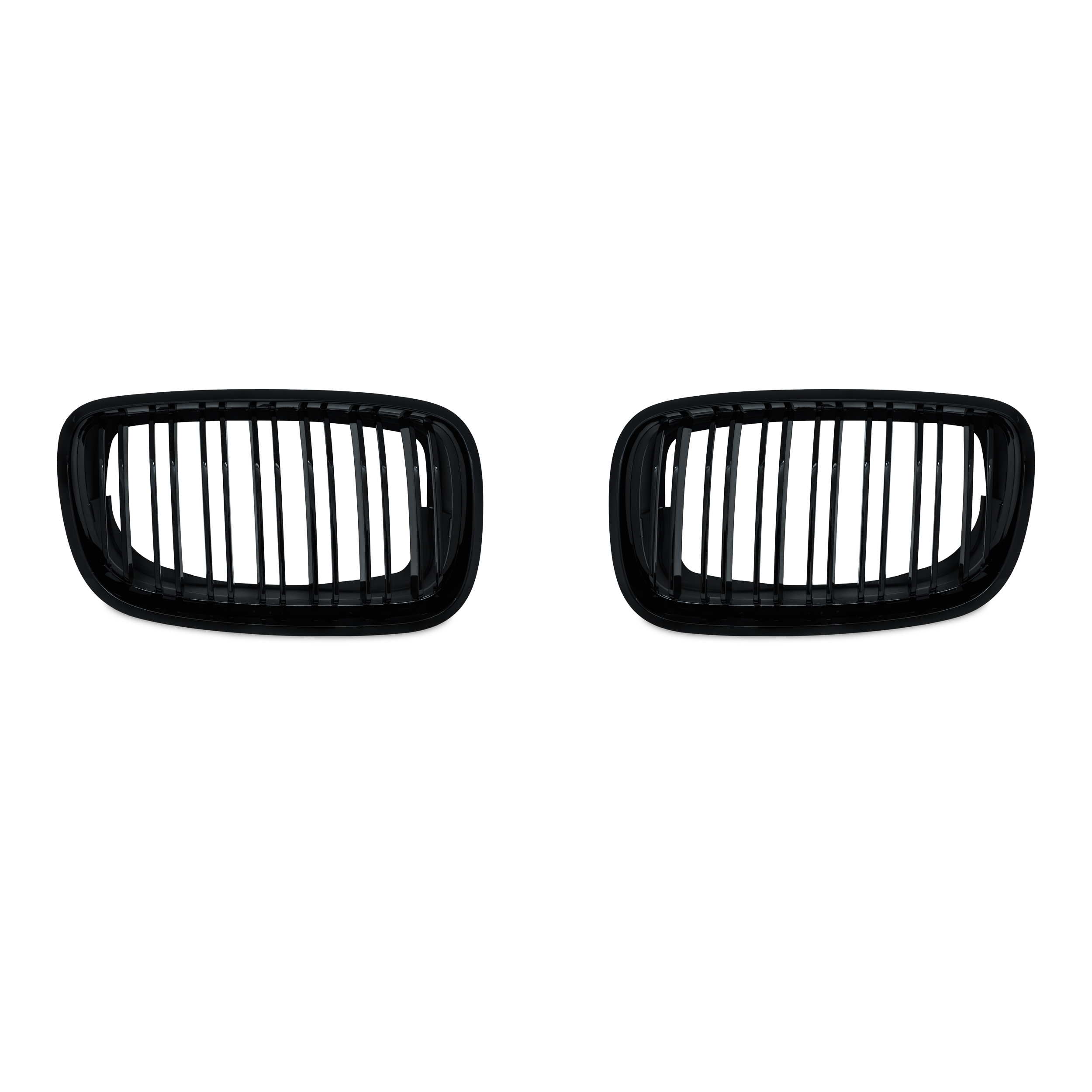 Jom Frontgrill Med Dobbelt Ribbe   Blank Sort Til Bmw X5 E70 årgang 2007 -2013
