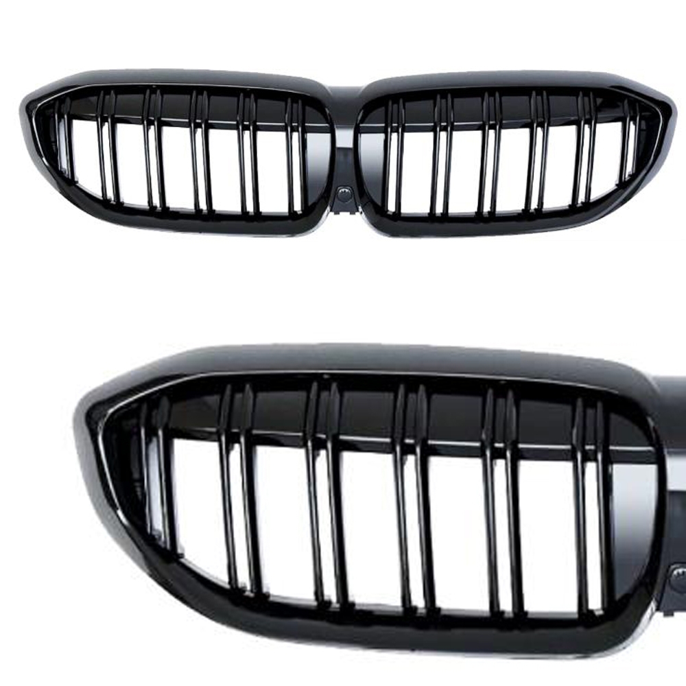 Jom Frontgrill Med Dobbelt Ribbe Sort Til Bmw   Serie G20 G21 årgang 2019-