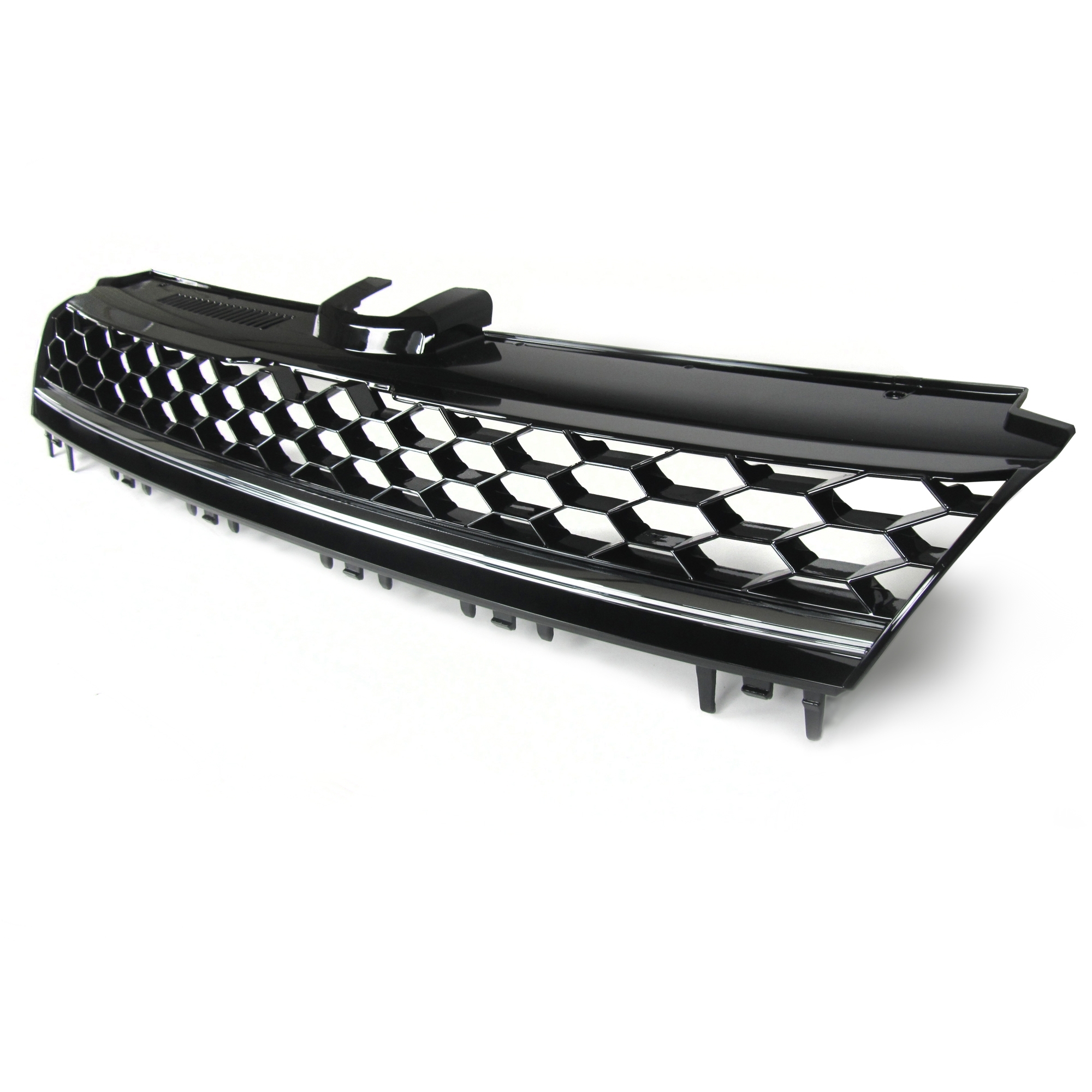 Jom Frontgrill Med Honeycomb Gitter   Sort Krom Til Vw Golf   årgang 08 2012- Uden Logo