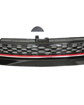 Jom Frontgrill Med Honeycomb Gitter   Sort Med Rød Krom Liste Til Vw Golf   årgang 2017-