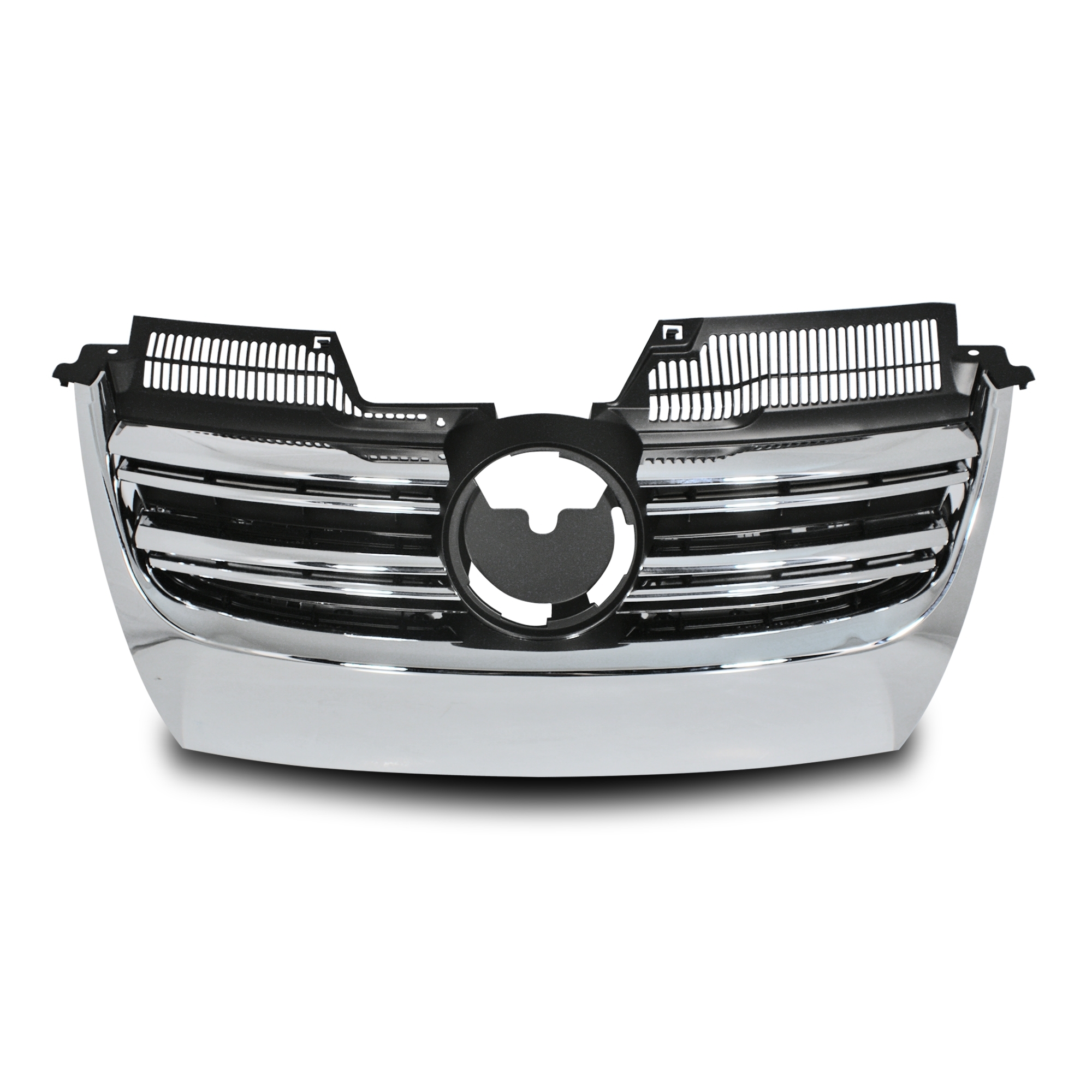 Jom Frontgrill  -look Med Dobbelt Ribbe   Sort Krom Til Vw Golf