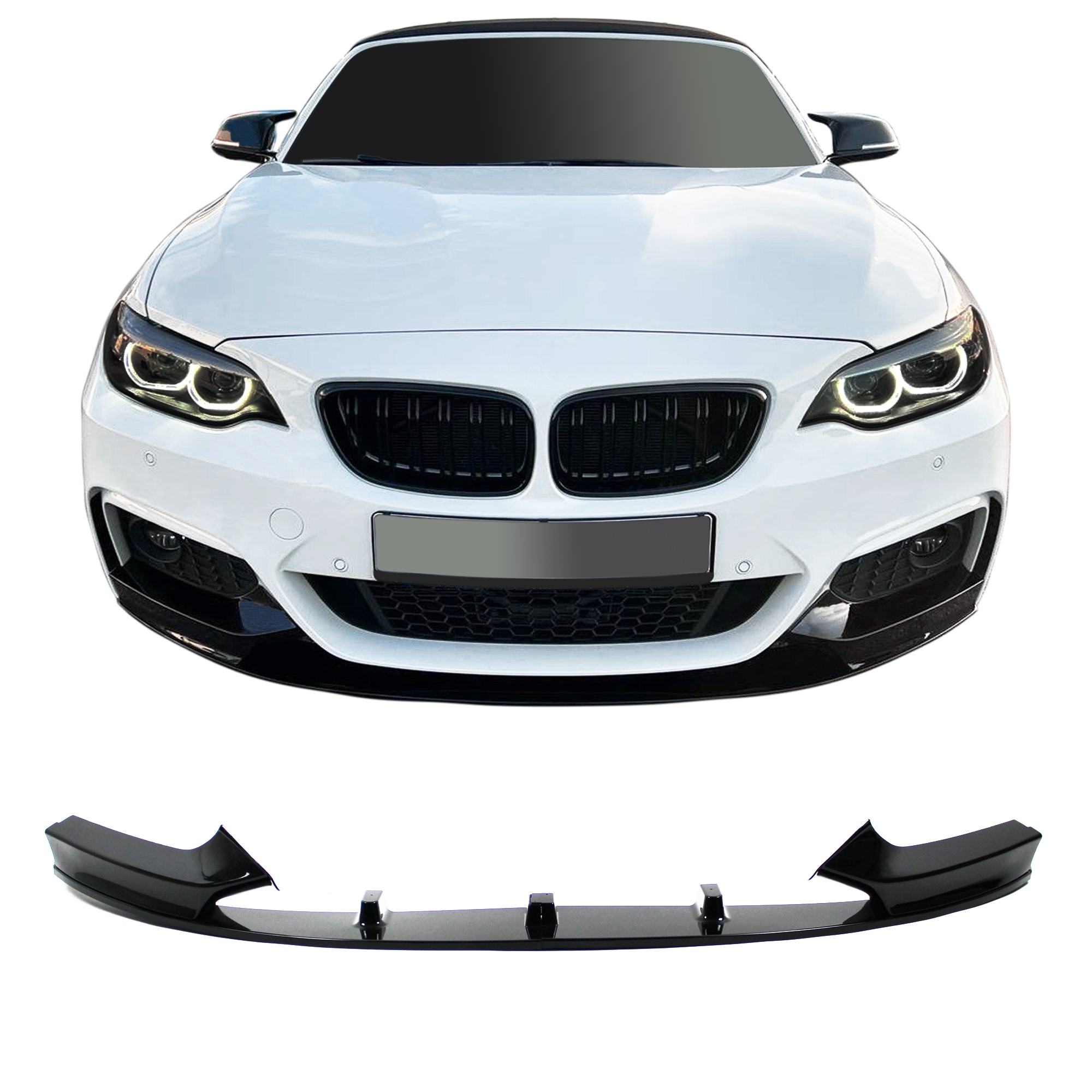 Jom Frontspoiler   Performance-look   -delt  Sort Højglans Til Bmw   Serie F22 F2  årgang 2013-2020