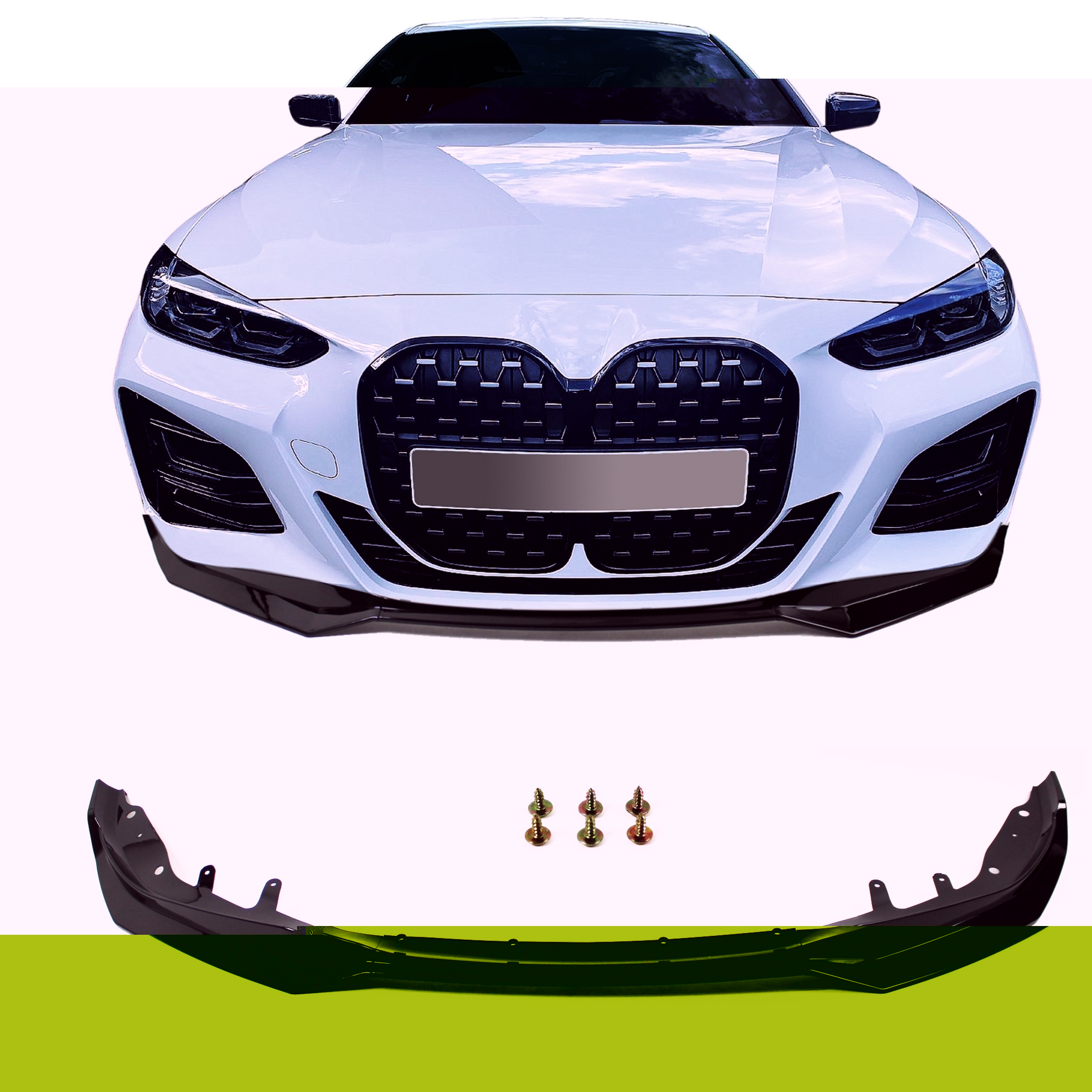 Jom Frontspoiler   Sort Højglans  -delt Sport Performance Design Bmw  -serie G22  2020-