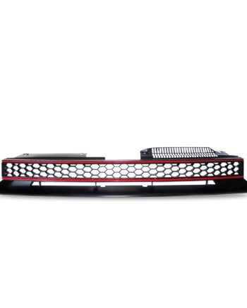 Jom Sports Frontgrill Med Honey Comb Gitter   Sort Med Rød Liste Til Vw Golf   Gti  årgang 2008-