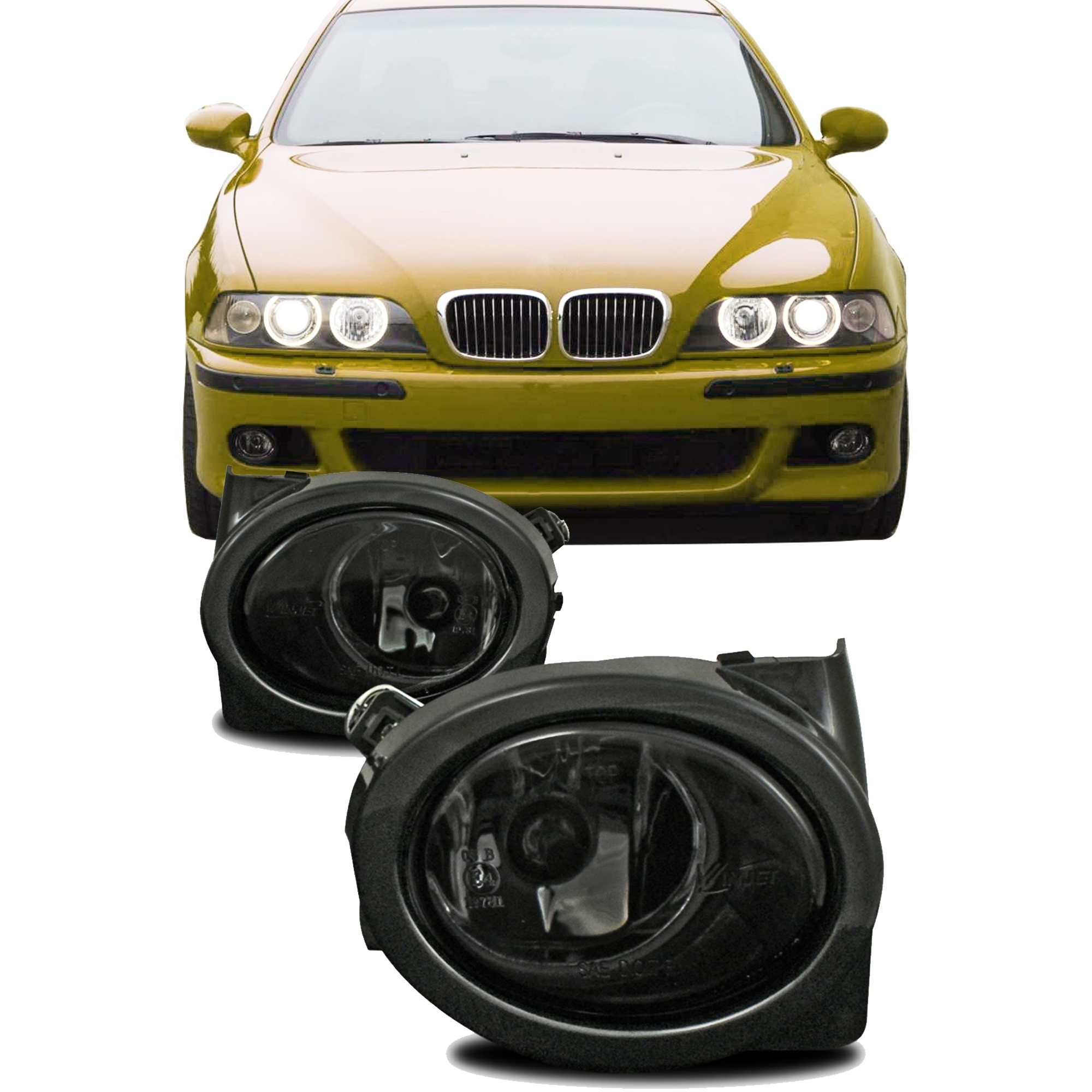 Jom Tågelygte Sæt Røgfarvet Bmw   Serie E46 M3 årgang 1998- 2007     Serie E39 M5 årgang 1998-2005