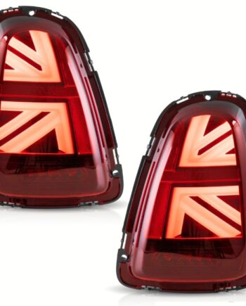 Led Baglygter Med Union Jack Design   Rød Klar Til Mini R56  R57  R58 Og R59