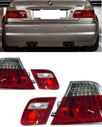 Led Baglygter Sæt   Facelift Design Til Bmw  -serie E46 Coupé  Ikke M3   Rød Hvid