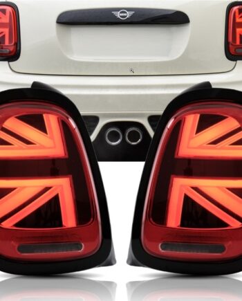 Led Baglygter Sæt Med Dynamiske Blink  Union Jack  Rød Klar Til Mini Cooper F55  F56 Og F57