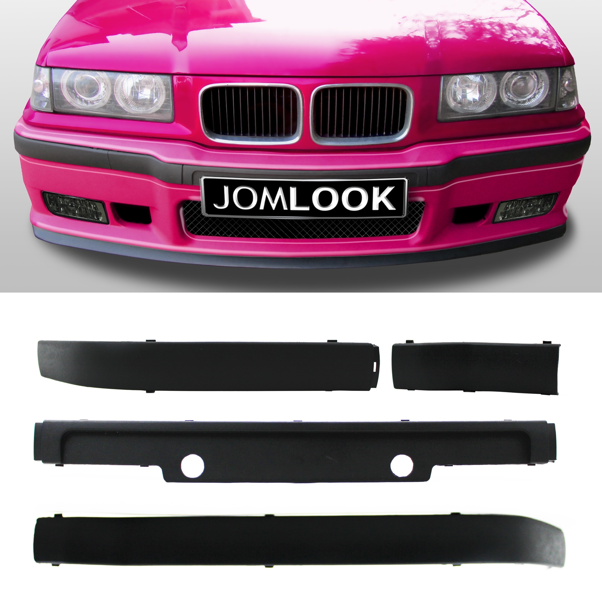 Listesæt -delt Forreste Lister Sort Dele Bmw Serie Limo Touring Coupé Cabrio M3 Kofanger