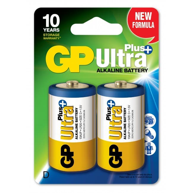 Lr20   Alkaline Batterier    Stk  Pak  Model Ultra Plus Fra Gp