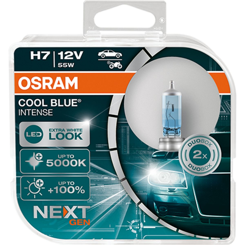 Osram H7 Cool Blue Intense Pærer Sæt Next Gen    Stk  Pak